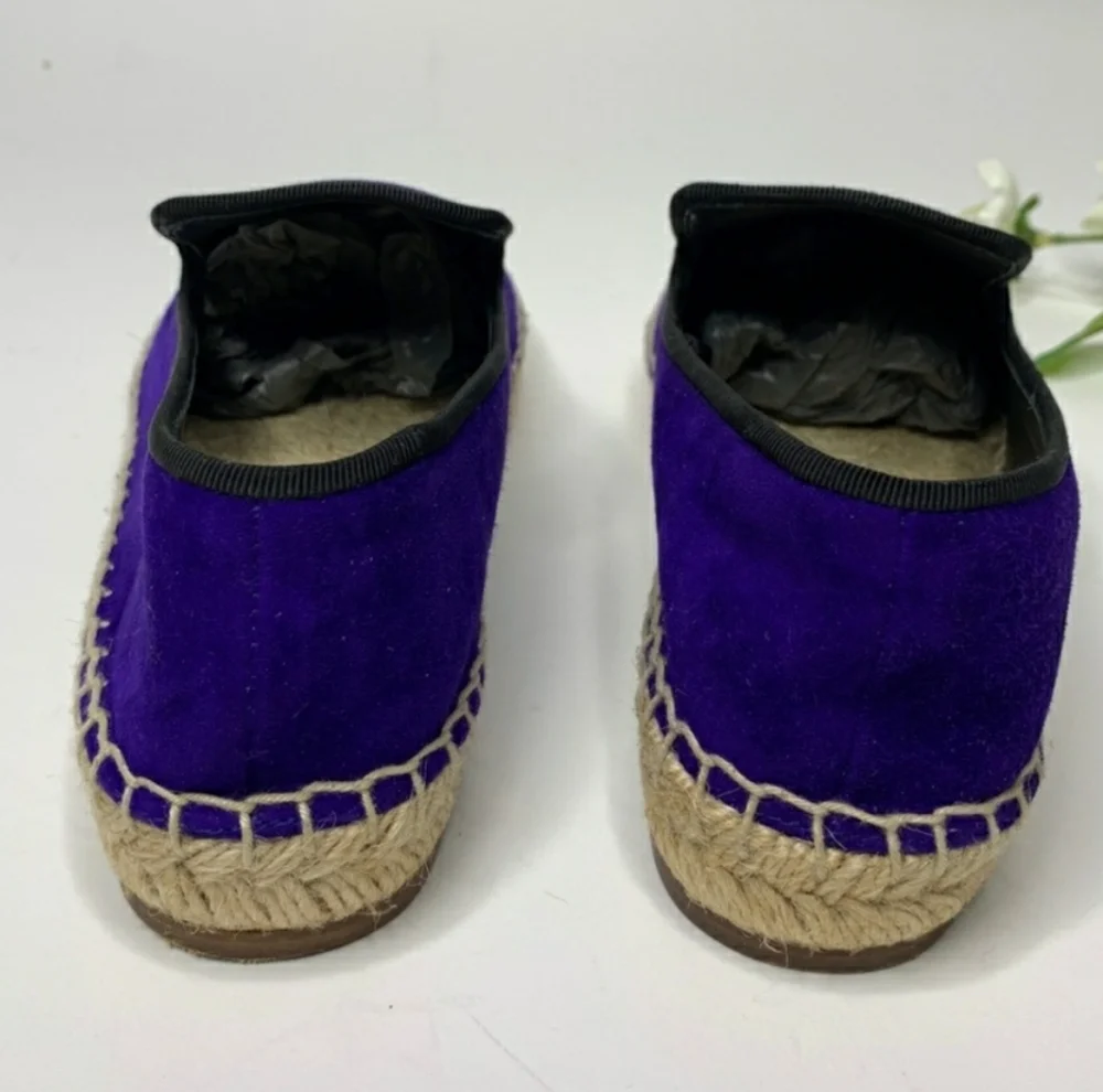 CELINE purple Suede flat Espadrille Slip-On shoes size 5